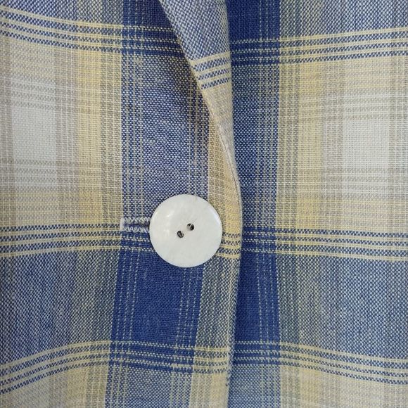 CHRISTY GIRL | BlueYellow Plaid Boyfriend Blazer - Picture 8 of 14